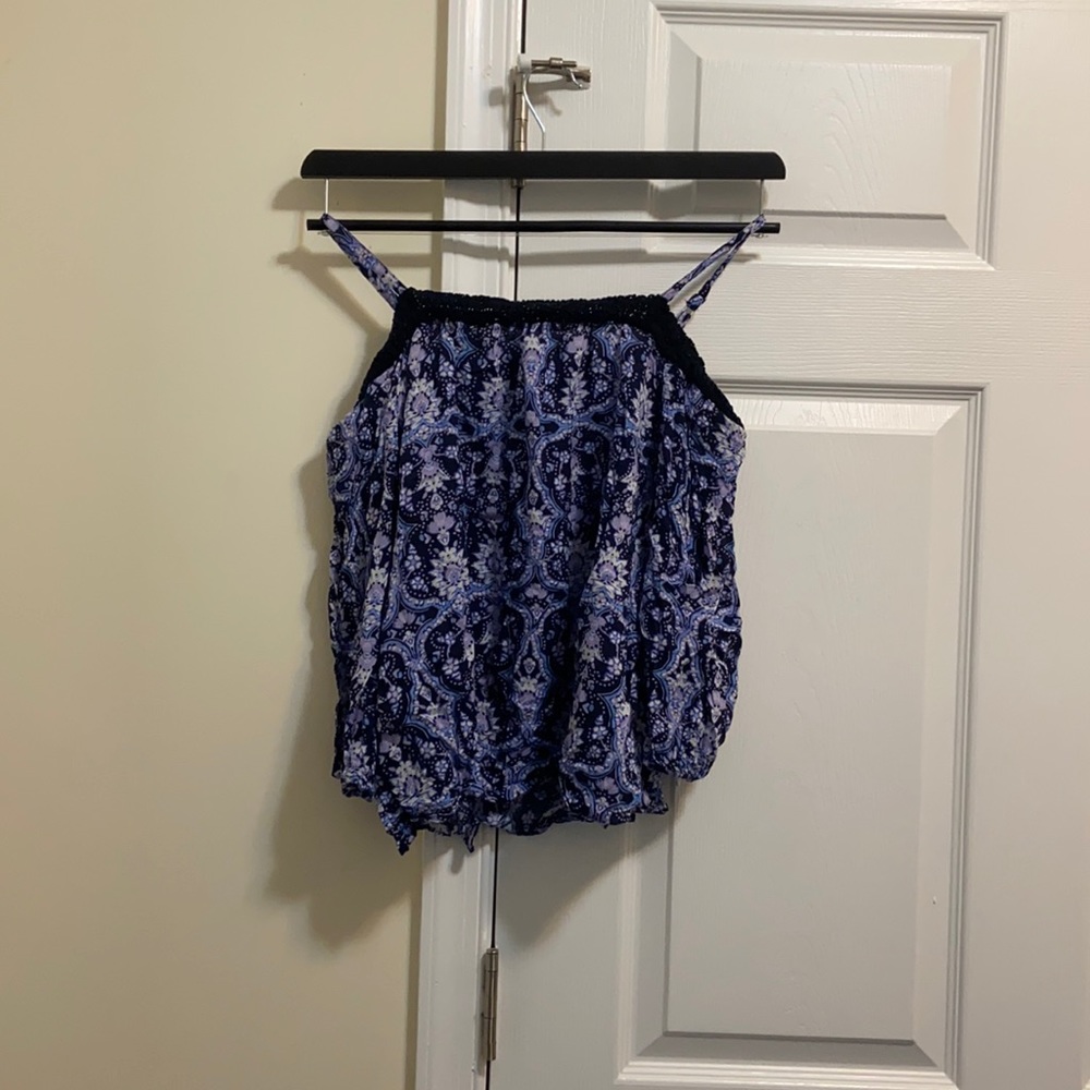 Blue and purple off the shoulder top